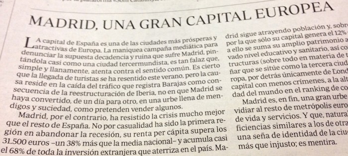 'Madrid, gran capital europea'. ABC.